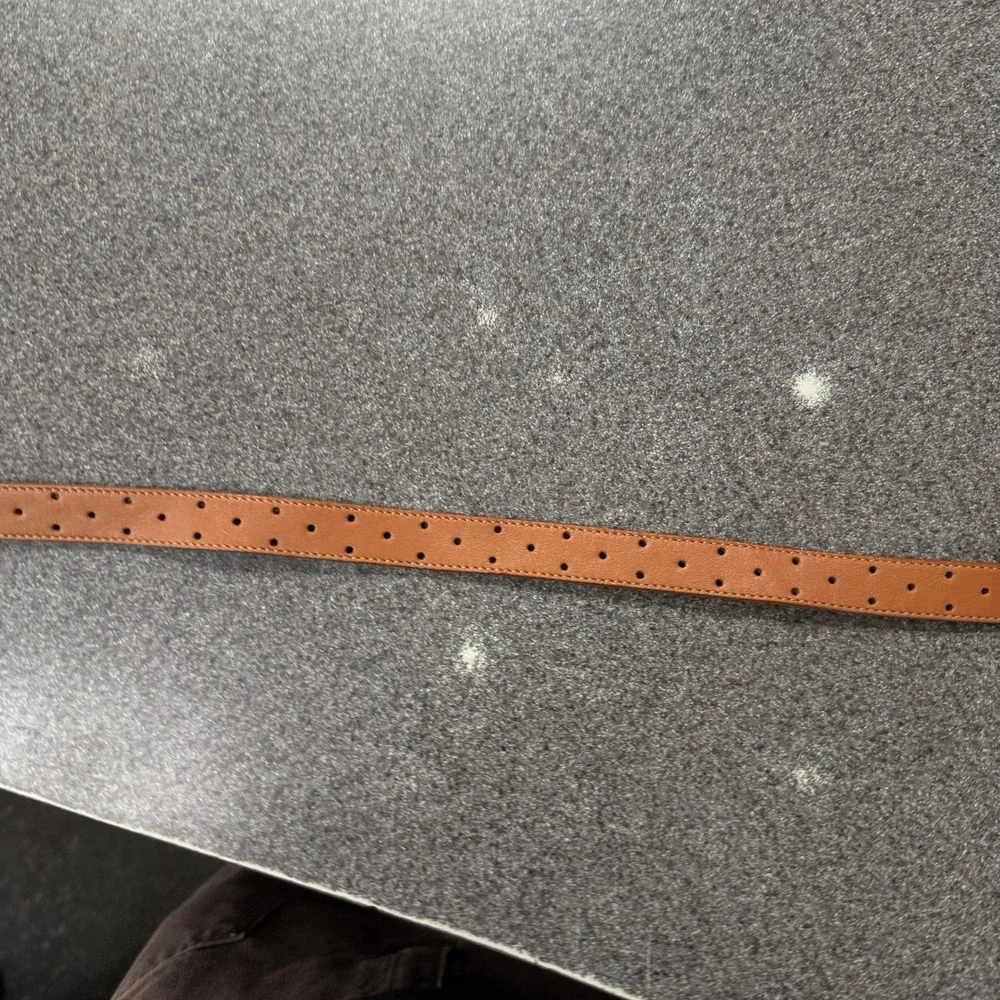 Talbots Belt Womens Medium Brown Excellent Leather Perforated Made in Italy